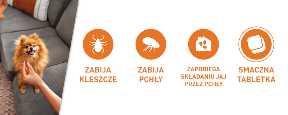 Tabletka przeciw pchłom i kleszczom FRONTPRO M (4 - 10 kg) ochrona skutecznosc