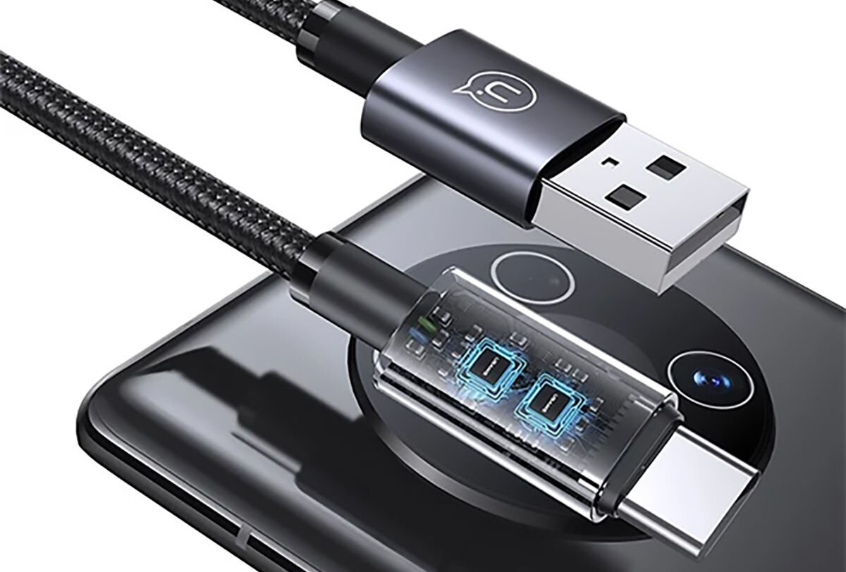 Kabel USB - USB-C USAMS SJ666USB01 3A 2 m Fast Charging Stalowy Smart Chip inteligentne ładowanie regulacja natężenia prądu bezpieczne i efektywne ładowanie