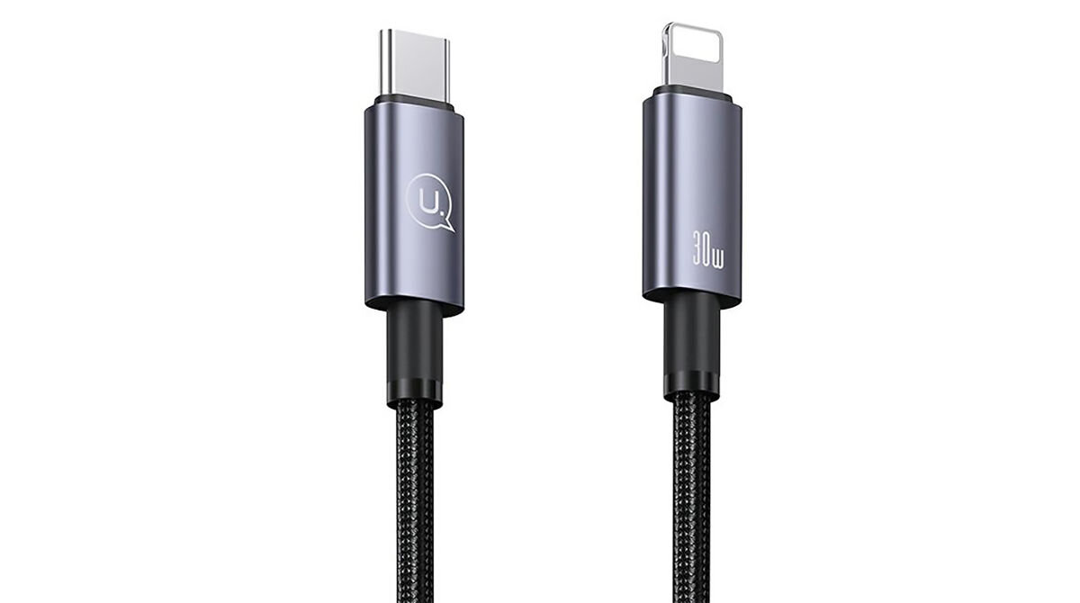 Kabel USB-C - Lightning USAMS SJ662USB01 30W 1.2 m Stalowy prędkość ładowania do 30 W długość 1,2 m