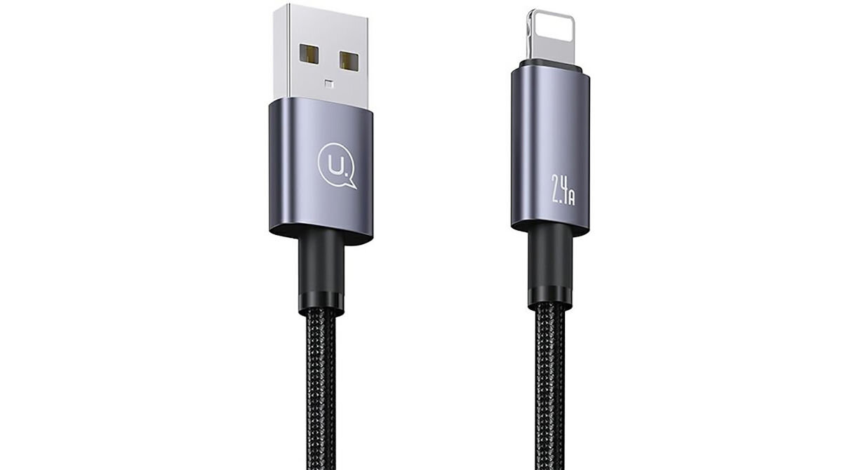Kabel USB - Lightning USAMS SJ669USB01 2.4A 2 m Stalowy szybkie ładowanie 2,4 A Fast Charging efektywny transfer danych do 480 Mbps długość 2 m