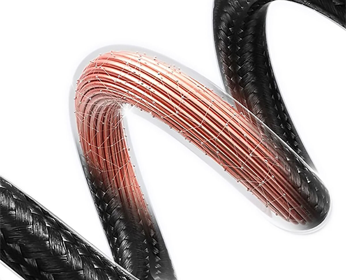 Kabel USB - Lightning USAMS SJ669USB01 2.4A 2 m Stalowy miedziane żyły osłonięte aluminiowym oplotem pleciony nylonowy splot zwiększona odporność na zginanie końcówki wzmocnione elastycznym materiałem