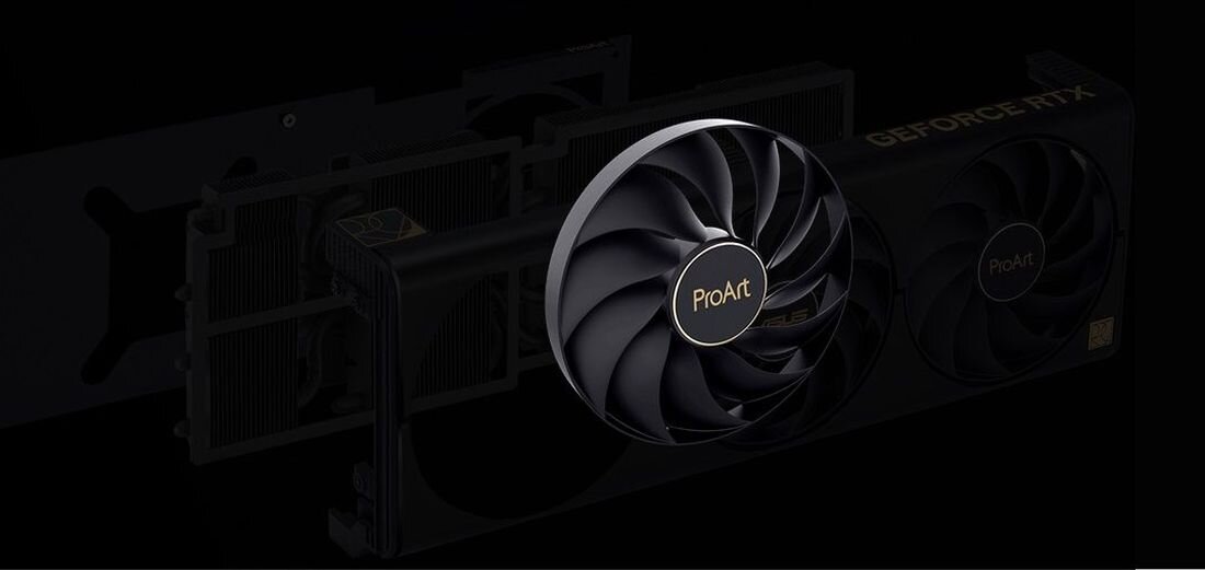 Karta graficzna ASUS ProArt GeForce RTX 4070 Ti Super OC Edition 16GB - Wentylatory Axial-tech