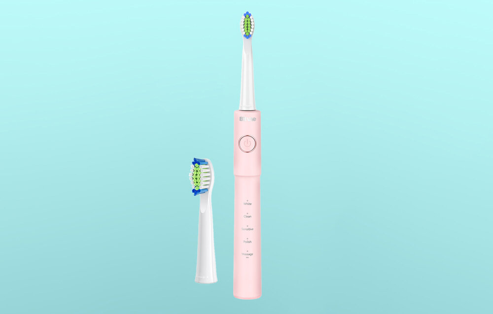 Szczoteczka soniczna BITVAE BV E11 Różowy tryb white naturalnie bielszy uśmiech opracowane techniki czyszczenia redukcja przebarwień odświeżony wygląd zębów bez użycia szkodliwych substancji