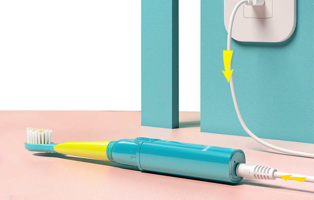 Końcówki do szczoteczki BITVAE BV 2001 Niebiesko-żółty kompatybilność, odpowiednie działanie, skuteczne czyszczenie