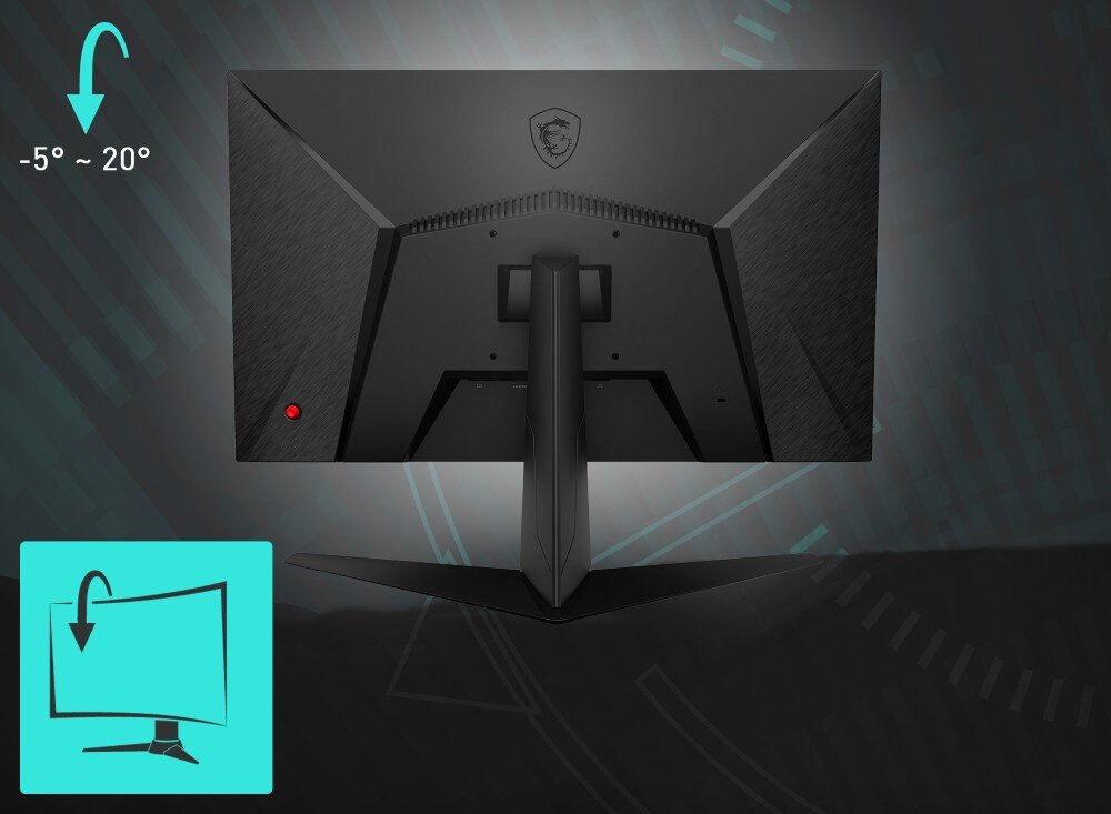 Monitor MSI G2412F 23.8 1920x1080px IPS 180Hz 1 ms [GTG] ergonomia nachylenie ramka VESA