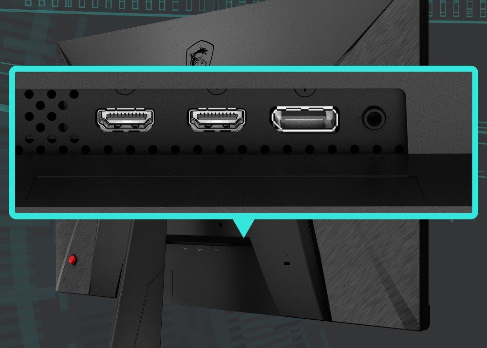 Monitor MSI G2412F 23.8 1920x1080px IPS 180Hz 1 ms [GTG] porty złącz podłączenie