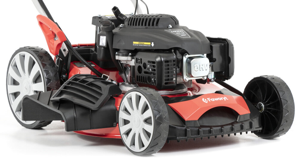 Kosiarka spalinowa FAWORYT SH51N196LE-4W1 Loncin V200 z napędem 510mm 3.7kW kola duze lozyskowe rozmiar przod 20 cm tyl 27,5 cm