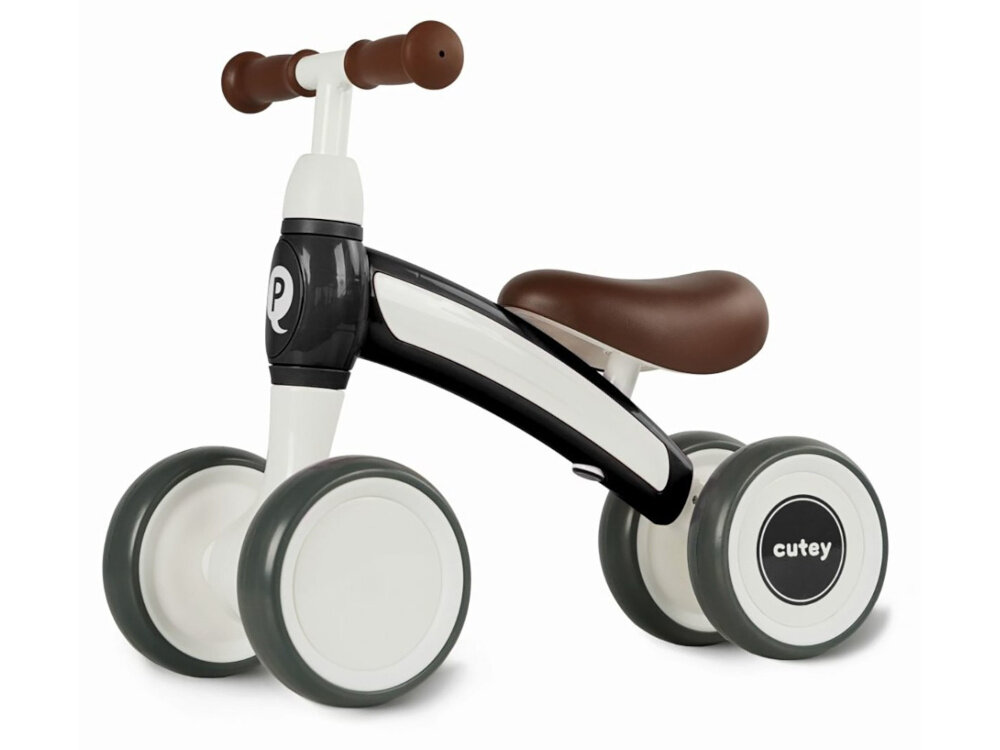 Rowerek biegowy QPLAY Cutey Retro Czarny aktywnosc zabawa rozwoj
