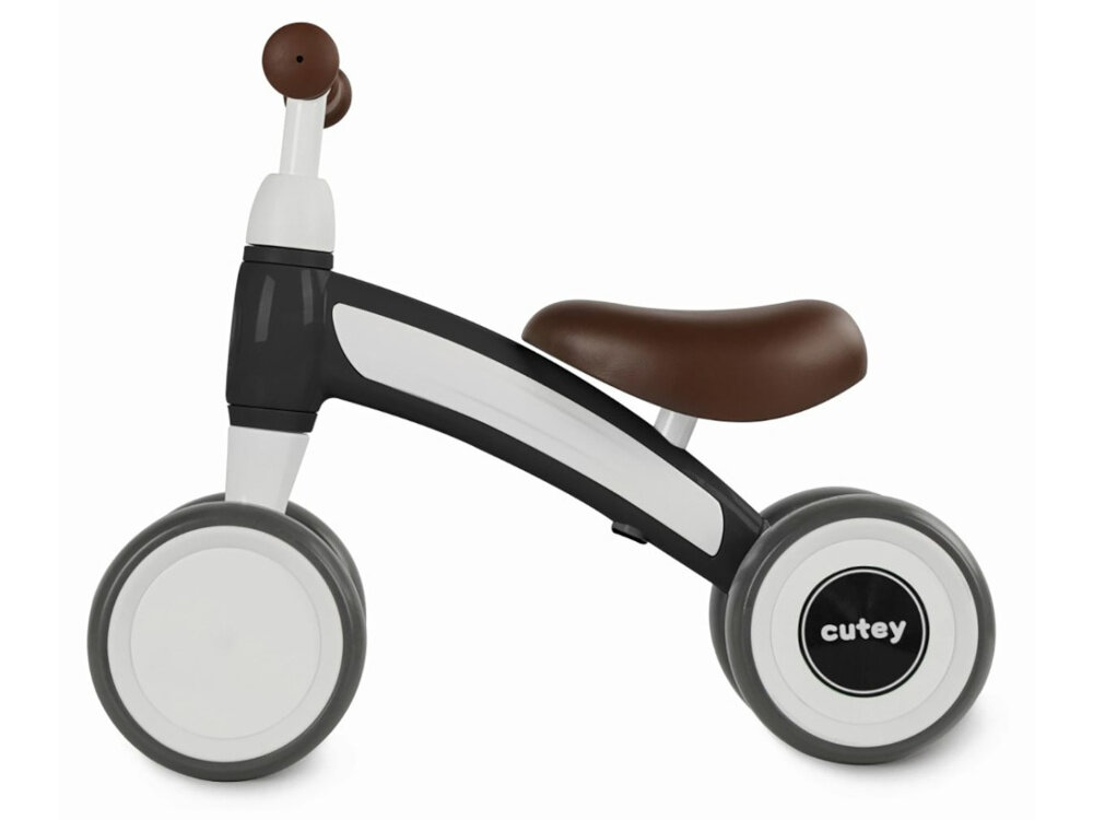 Rowerek biegowy QPLAY Cutey Retro Czarny stalowa rama obudowa z wysokiej jakosci tworzywa sztucznego wytrzymalosc lekkosc waga 2,2 kg oplywowy ksztalt zaokraglone elementy rozwoj radosc lekki wygodny bezpieczny