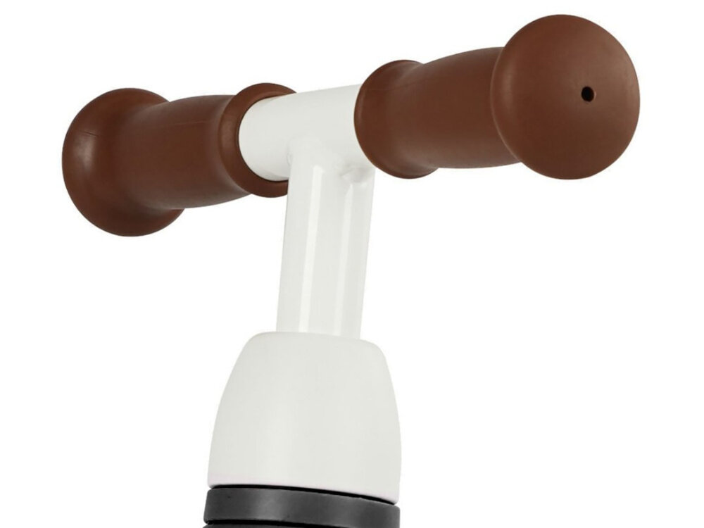 Rowerek biegowy QPLAY Cutey Retro Czarny bezpiecznie regulowana kierownica w zakresie od 38 do 40 cm optymalna bezpieczna pozycję szerokosc 25 cm uchwyty z ogranicznikami antyposlizgowe tworzywo bezpieczne podrozowanie