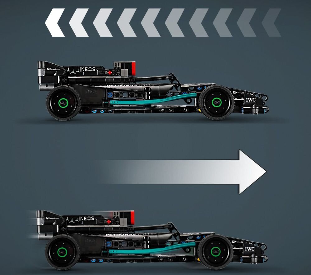 LEGO 42165 Technic Mercedes-AMG F1 W14 E Performance Pull-Back klocki elementy zabawa łączenie figurki akcesoria figurka zestaw