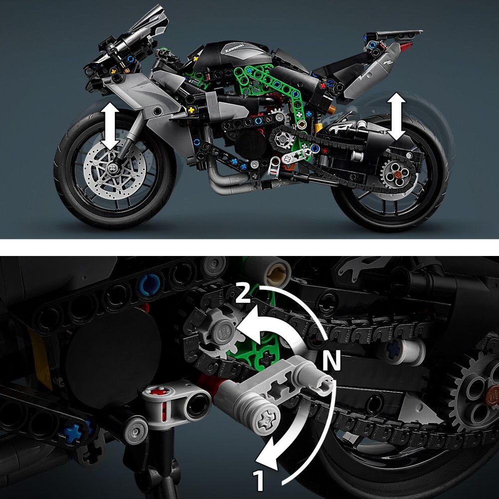 LEGO 42170 Technic Motocykl Kawasaki Ninja H2R klocki elementy zabawa łączenie figurki akcesoria figurka zestaw