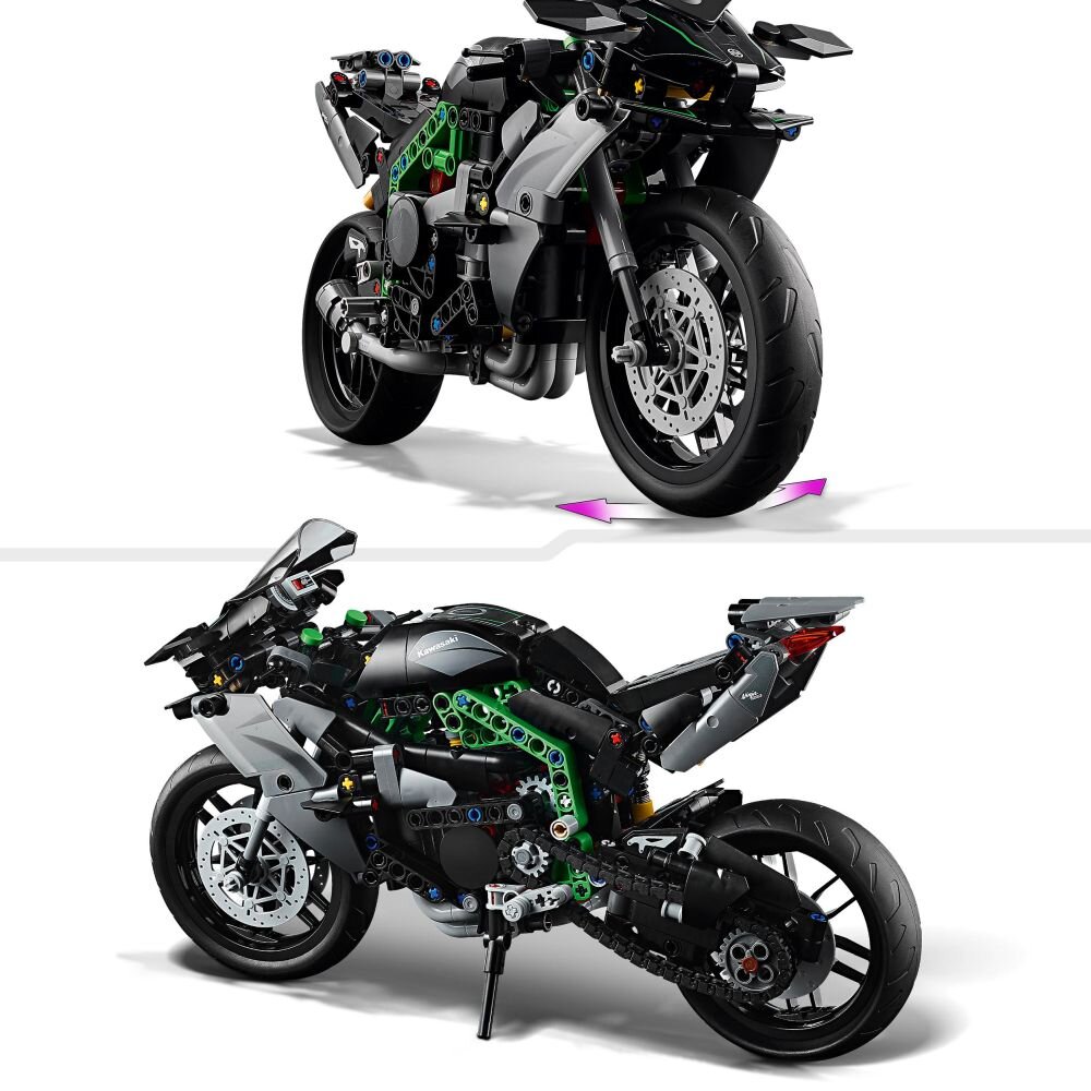 LEGO 42170 Technic Motocykl Kawasaki Ninja H2R klocki elementy zabawa łączenie figurki akcesoria figurka zestaw