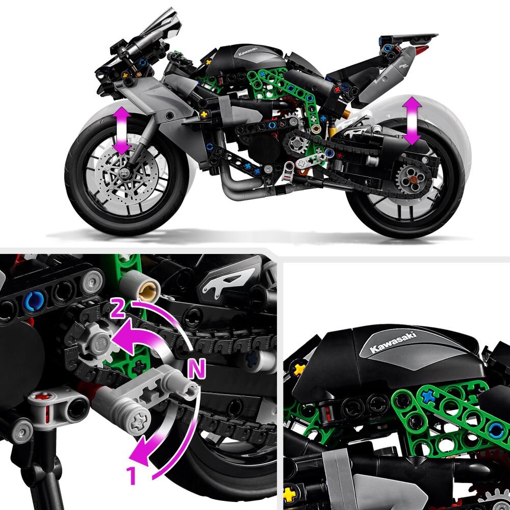 LEGO 42170 Technic Motocykl Kawasaki Ninja H2R klocki elementy zabawa łączenie figurki akcesoria figurka zestaw