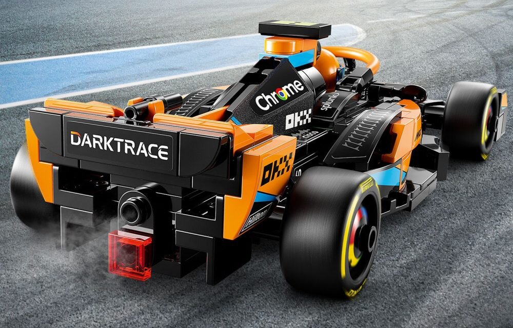 LEGO 76919 Speed Champions Samochód wyścigowy McLaren Formula 1 wersja 2023 klocki elementy zabawa łączenie figurki akcesoria figurka zestaw