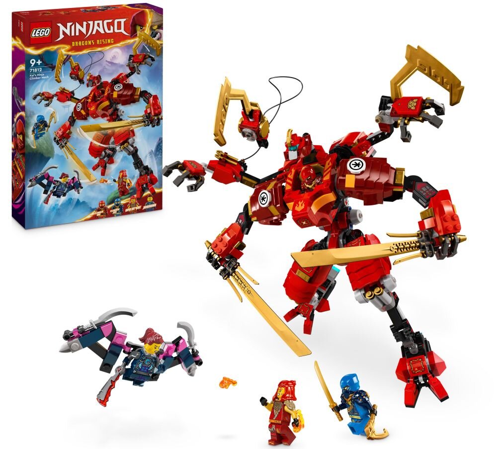 LEGO 71812 NINJAGO Wspinaczkowy mech ninja Kaia klocki elementy zabawa łączenie figurki akcesoria figurka zestaw