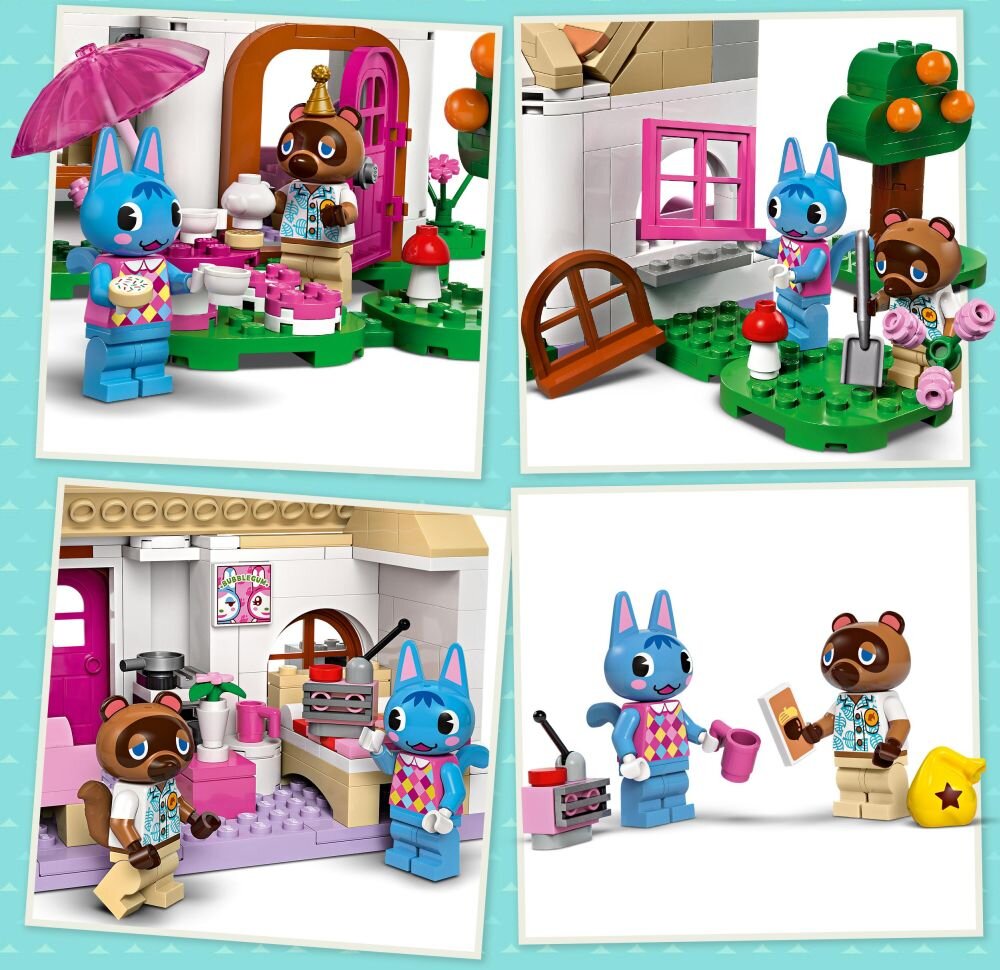 LEGO 77050 Animal Crossing Nook-s Cranny i domek Rosie klocki elementy zabawa łączenie figurki akcesoria figurka zestaw budowanie instrukcja rozwój przebudowa
