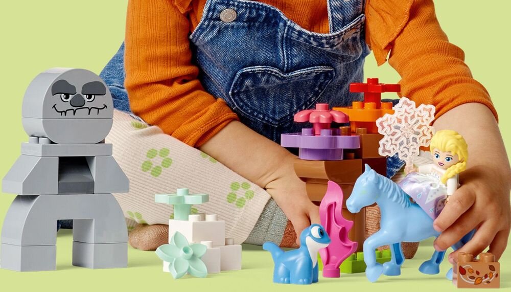 LEGO 10418 DUPLO Disney Elza i Bruni w Zaczarowanym Lesie klocki elementy zabawa łączenie figurki akcesoria figurka zestaw