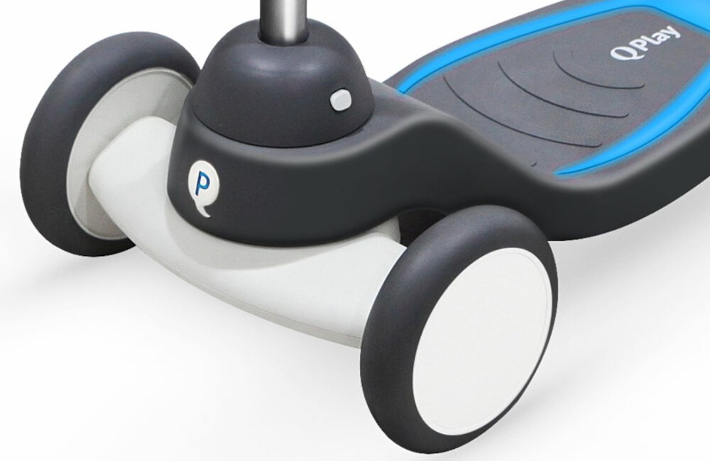 Hulajnoga dla dzieci QPLAY Mika Niebieski lekka 3,7 kg z opakowaniem nie zajmuje duzo miejsca wyjmowana kierownica przycisk