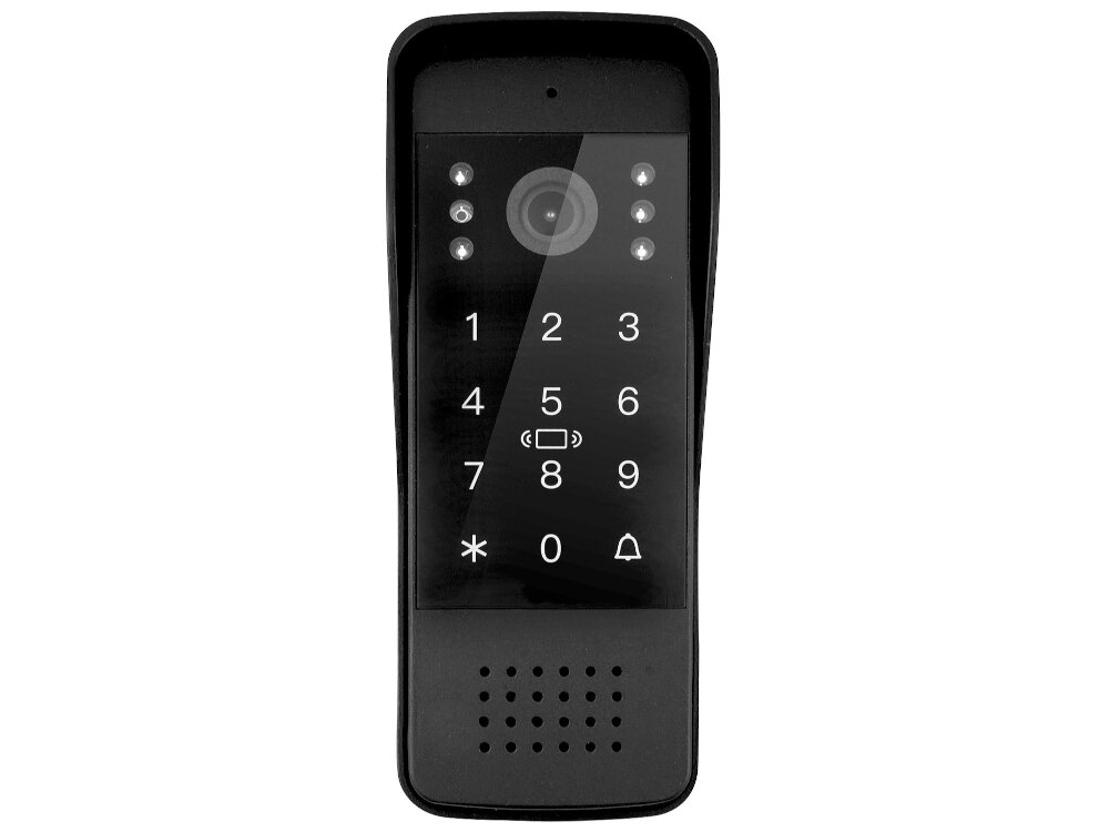 Wideodomofon EURA VDP-86A3 Czarny czytnik zblizeniowy praca w standardzie Mifare 13,56 MHz szyfratow kod PIN oswietlenie nocne LED