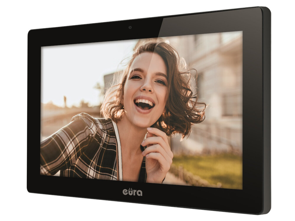 Wideodomofon EURA VDP-86A3 Czarny mozliwosc rozbudowy o dodatkowa kasete zewnetrzna 5 monitorow podrzednych slave 2 kamery pracujace w standardzie AHD 1080P