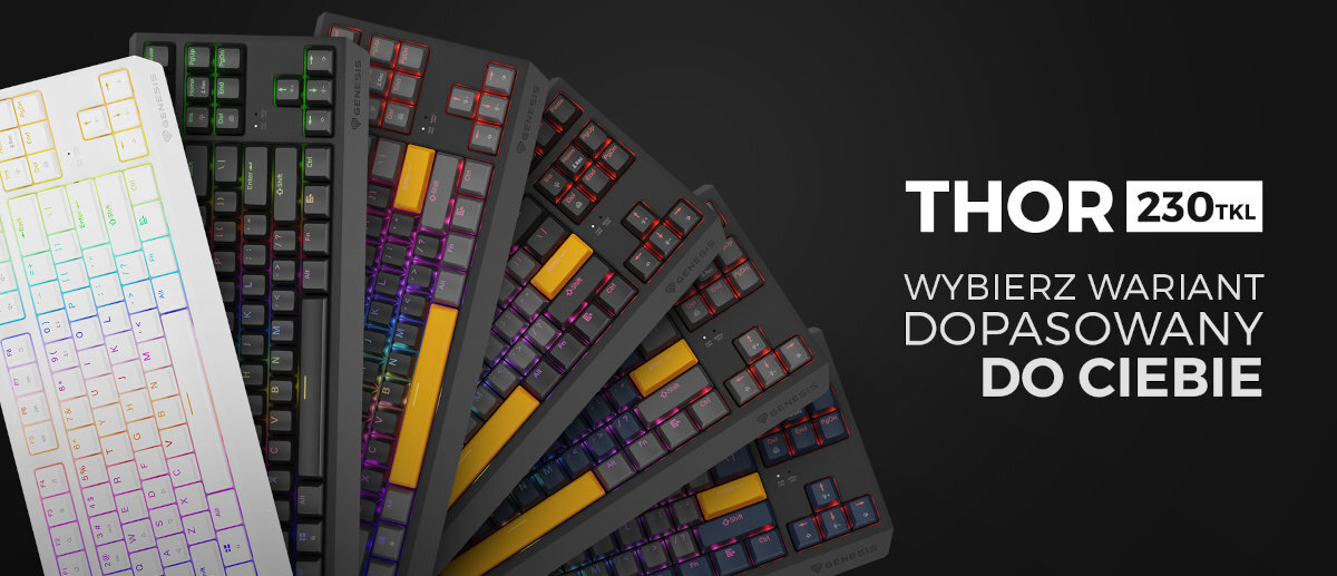 GENESIS Thor 230 TKL - wszystkie warianty klawiatury