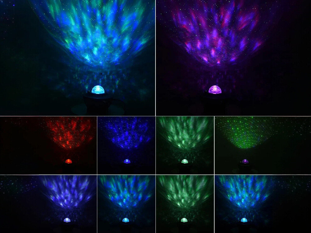 Projektor gwiazd EXTRALINK Home Kula 09, lasery, zasilanie, bezpieczeństwo, światło, w tle impreza dyskotekowa, na pierwszym planie projektor z napisem głośnik bluetooth