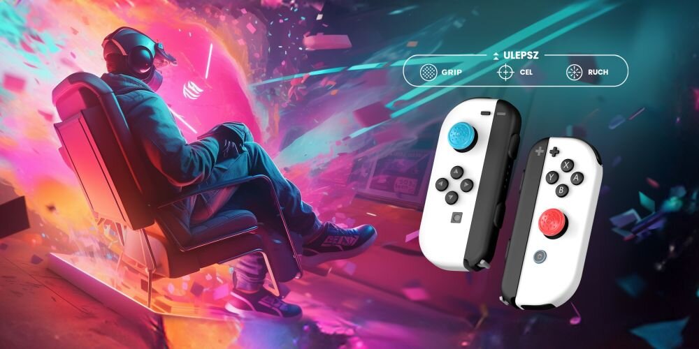 Nakładki na analogi KONTROLFREEK No-Slip do Switch Joy-Con montaż instrukcja