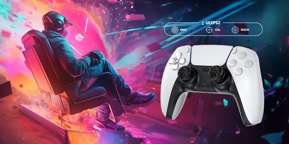 Nakładki na analogi KONTROLFREEK Black Galaxy do padów PS4/PS5 wysokość kontrola