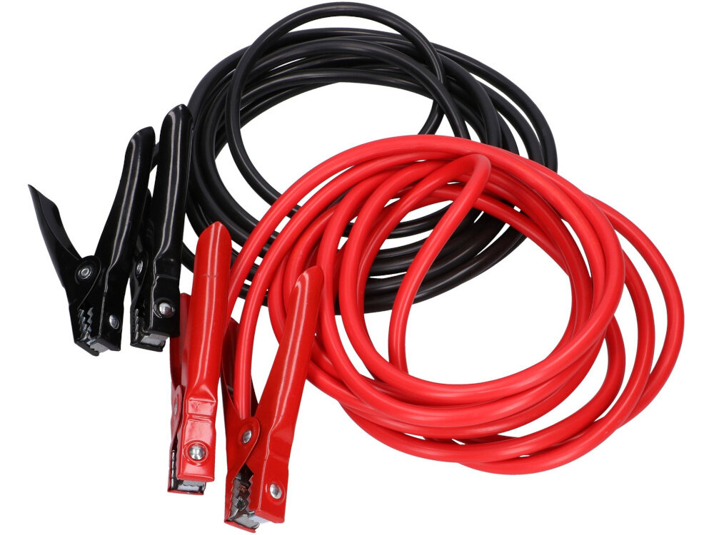 Przewody rozruchowe EXTRALINK EX.31931 przewody na białym tle z odpornego na wysokie temperatury oleje i kwasy tworzywa PVC chroni żyły miedziane przed uszkodzeniami w trudnych warunkach specjalne izolacje zapobiegają przetężeniom i chronią pojazd podczas rozruchu bezpieczne użytkowanie 2-metrowa długość