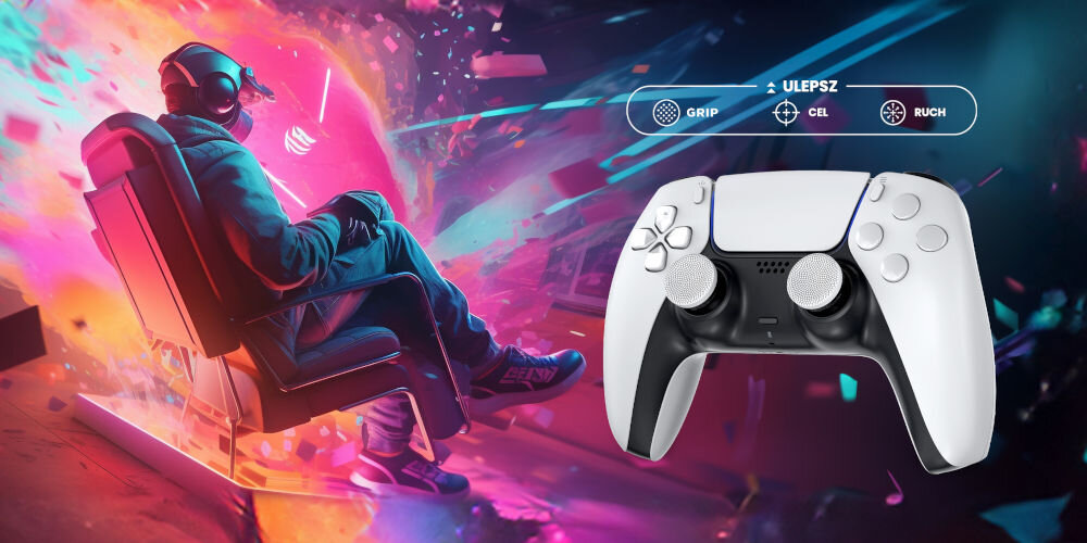 Nakładki na analogi KONTROLFREEK Clutch Edition do padów PS4/PS5 precyzja rucju reakcja