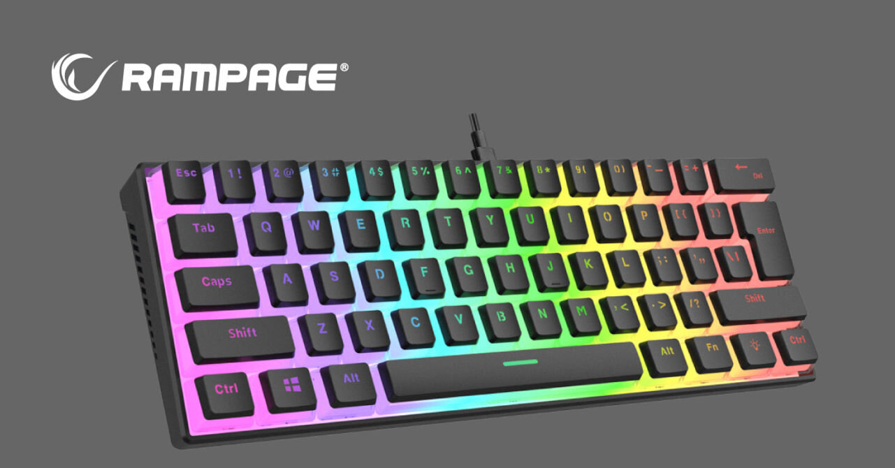 Klawiatura RAMPAGE Radiant K11 Czarny regulowane stopki