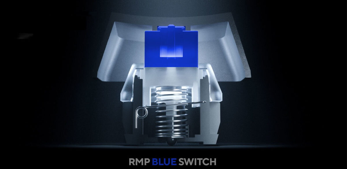 Klawiatura RAMPAGE PLOWER K60 niebieskie przełączniki RMP Blue Switch unikalny skok charakterystyczny dźwięk