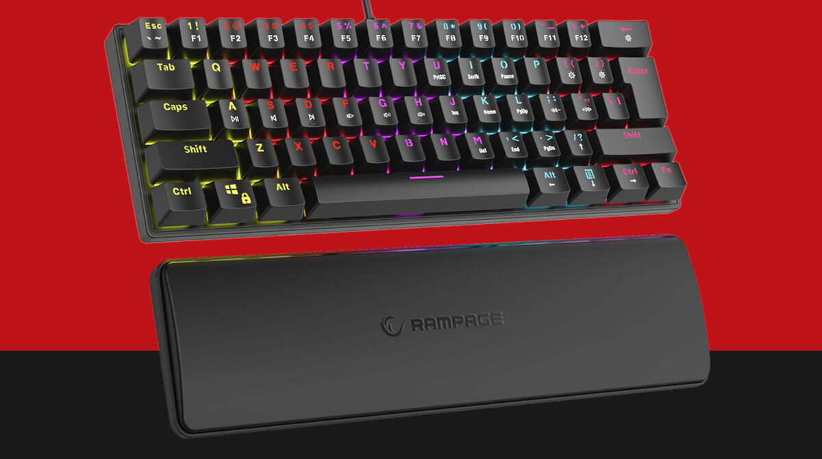 Klawiatura RAMPAGE PLOWER K60 demontowalna podstawka pod nadgarstki