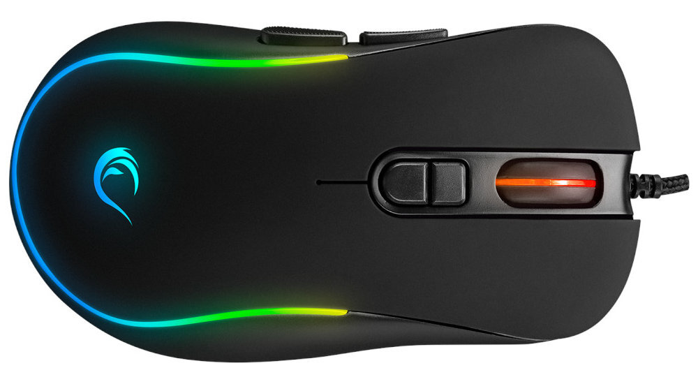 Mysz RAMPAGE X-Jammer sensorowi Instant 825 rozdzielczością do 12800 DPI 400 DPI 6400 - mysz od góry na białym tle