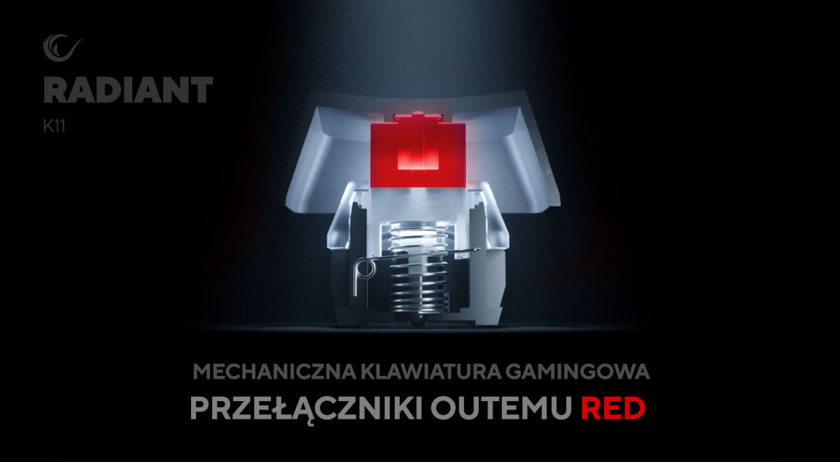 Klawiatura RAMPAGE Radiant K11 Biały zoptymalizowane punkty aktywacji Outemu Red
