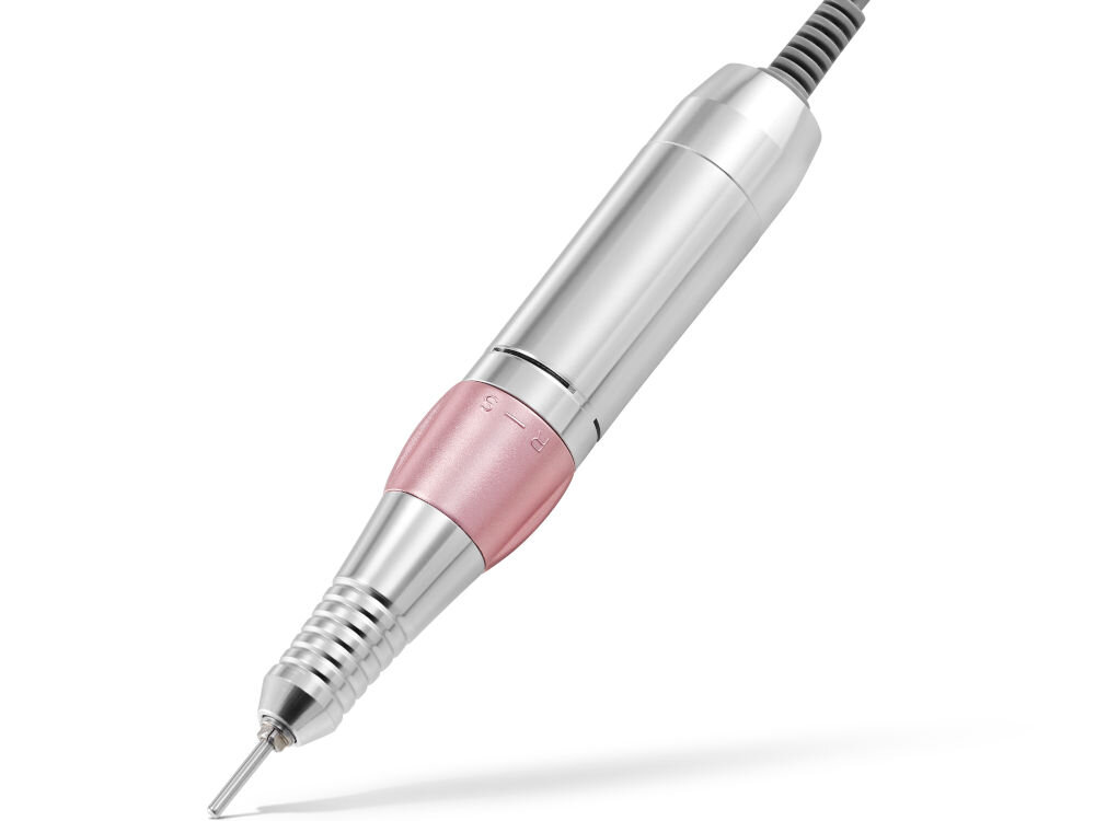 Frezarka do paznokci SUNONE DM-999 Złoty mechanizm twist&lock szybka wygodna wymiana frezów rączka długość 13,5 cm ergonomiczna komfort pracy zapobieganie zmęczeniu dłoni pedał nożny sterowanie bez używania rąk przydatne przy skomplikowanych zabiegach