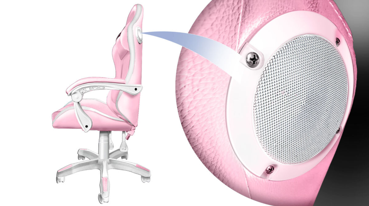 Fotel COBRA WS8151 RGB + BT Głośniki Różowy wbudowane głośniki Bluetooth