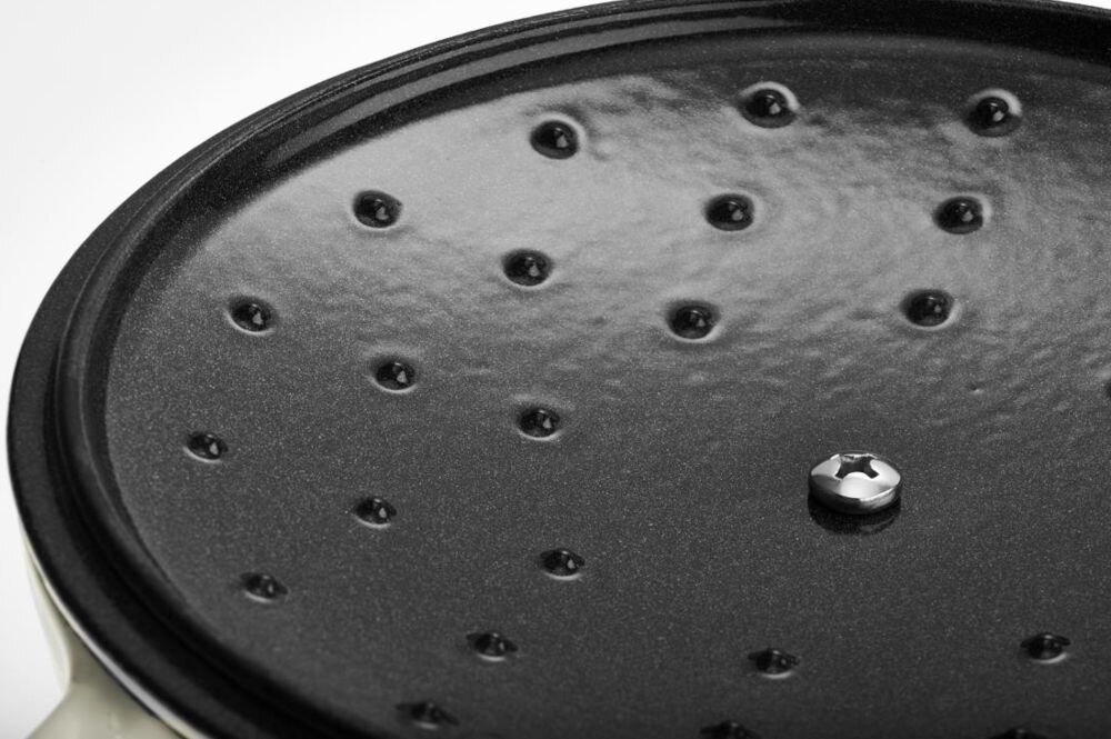 Garnek GERLACH Natur Iron 26 cm dbanie o zdrowie jakość gotowania emaliowane żeliwo odporny na uszkodzenia idealny dla alergików nie zawiera niklu zatrzymywanie ciepła duzszenie smazenie możliwość używania w piekarniku system cyrkulacji pary wodnej w pokrywie trwałośc funkcjonalność dbałość o zdrowie 