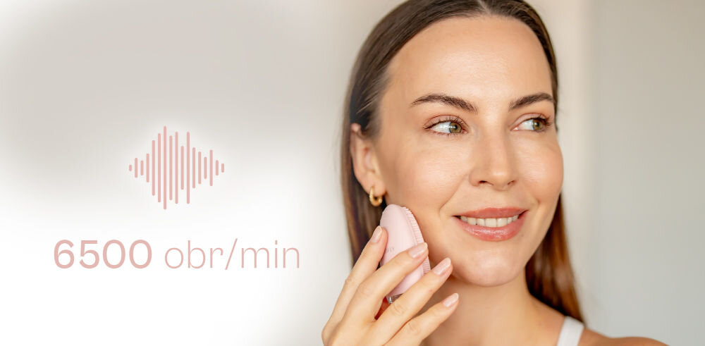 Szczoteczka soniczna do twarzy BEAUTIFLY Pure Light Basic oczyszczanie masaż twarzy wibracje 6500 obr/min skuteczne usuwanie zanieczyszczeń świeża promienna cera silikon medyczny końcówki 4-4,3 mm delikatność wodoodporny design IPX7 działa do 90 min czas ładowania około 150 minut wygodne regularne użytkowanie