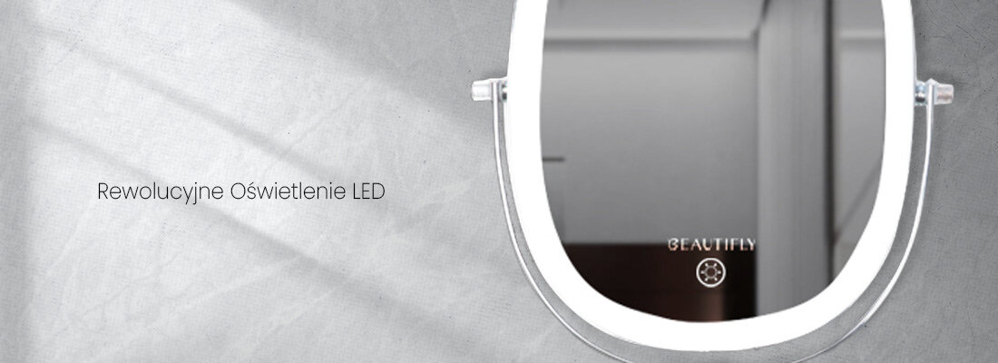 DWUSTRONNE LUSTERKO BEAUTIFLY PODŚWIETLANE DUAL SIDE 7X WALL MIRROR oświetlenie LED piękno minimalizm technologia światło
