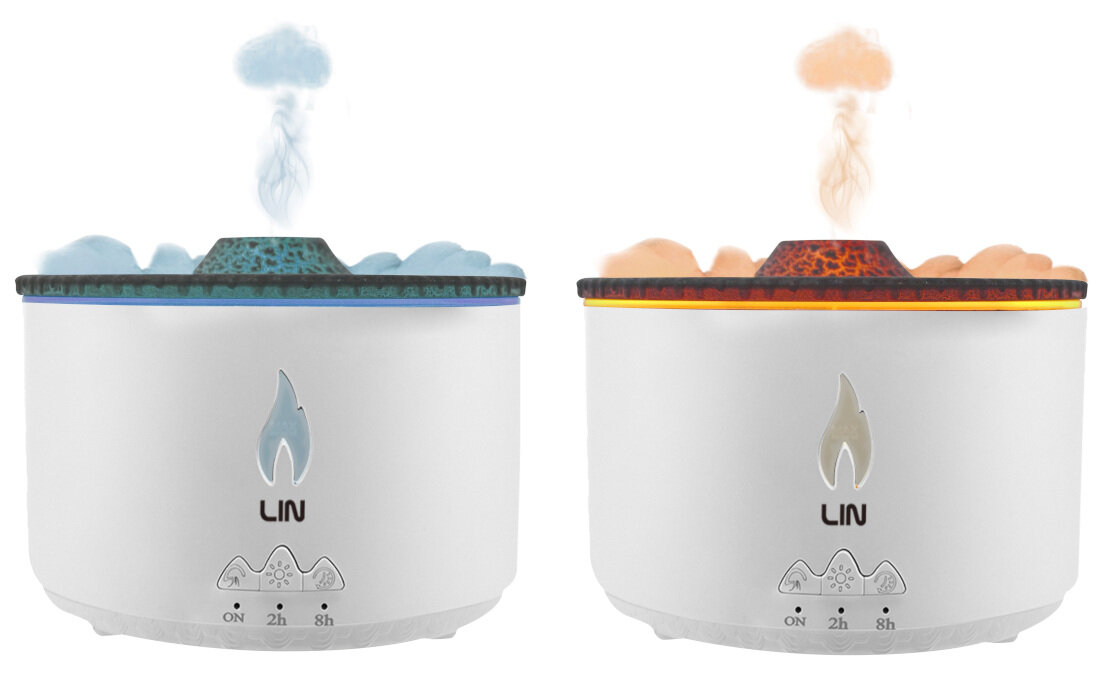 Aromatyzer LIN LI01 Volcano Biały Efekt wizualny moc funkcjonalny dekoracja dwa kolory oświetlenie wybór atmosfera wykonanie stal nierdzewna