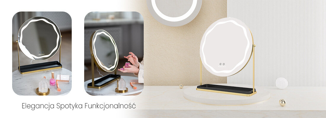 Lusterko BEAUTIFLY podświetlane ROUND LED VANITY organizacja półka dodatek organizacja porządek harmonia
