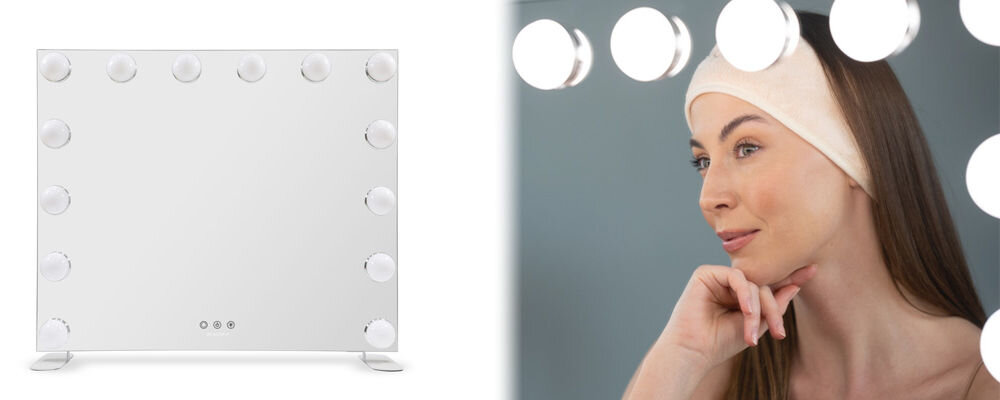 Lusterko kosmetyczne BEAUTIFLY Visage LED Vanity energooszczędne żarówki równomierne oświetlenie bez cieni refleksów regulacja atmosfery intensywności oświetlenia światło ciepłe naturalne i chłodne 