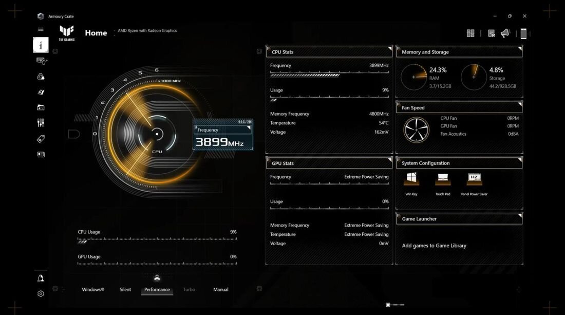 Laptop ASUS TUF Gaming A15 - Armoury Crate