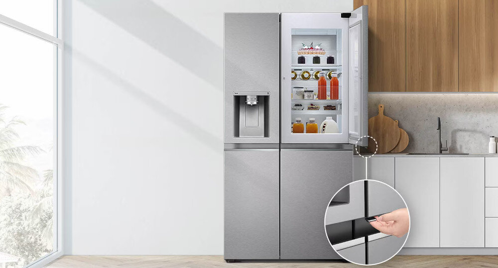 LODÓWKA LG GSJV71PZTE Technologia Door-in-Door łatwe otwieranie drzwi pojemność wąska rama