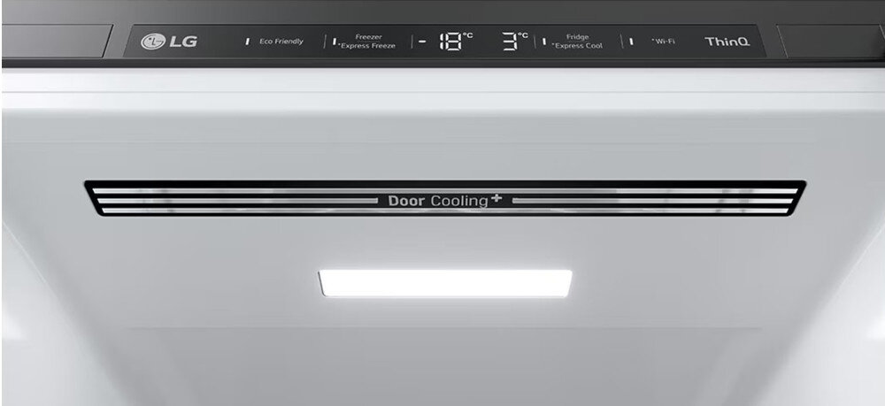 LODÓWKA LG GBB72BM9CQ1 panel sterowania wewnątrz elektroniczny ustawienia opcje wygoda