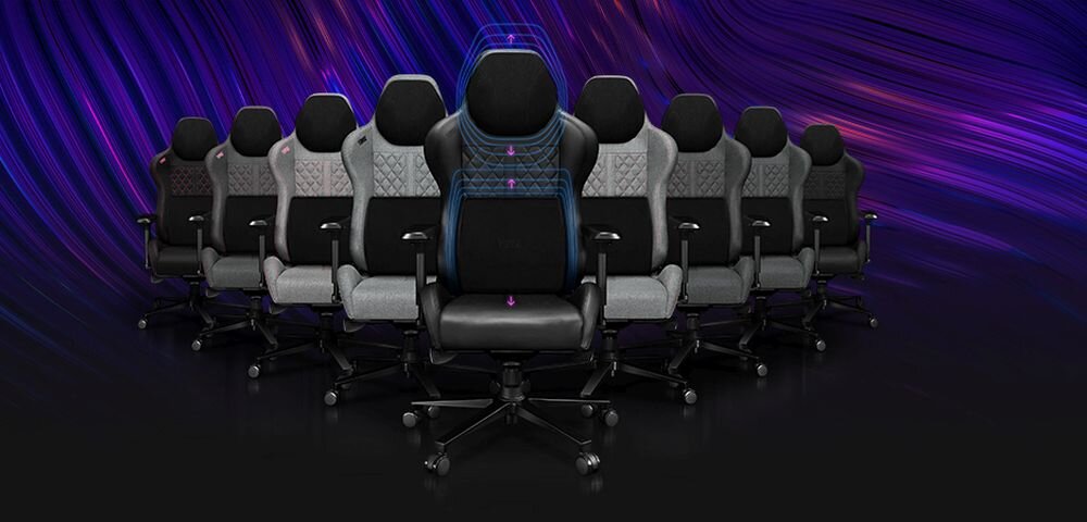 Fotel YUMISU 2050 Magnetic Komfort wygoda regulacja podłokietniki poduszki sesje wielogodzinne kółka obciążenie mechanizm