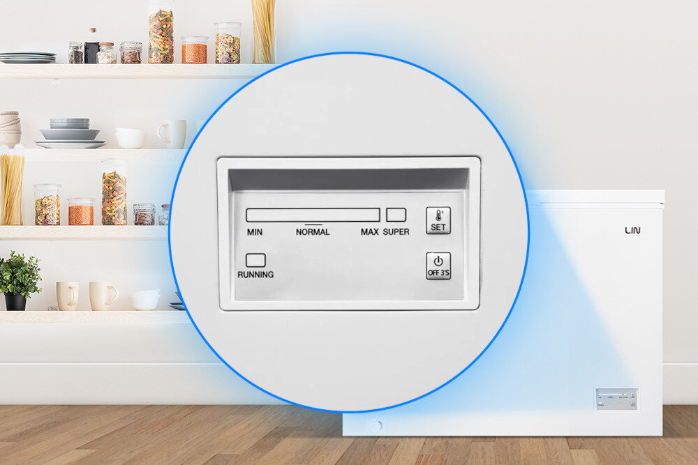 ZAMRAŻARKA LIN LI-BE1-290 Łatwa obsługa proste oraz wygodne sterowanie zewnętrzne kontrola panel sterowanie