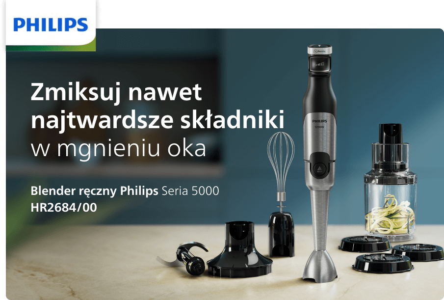 Miksowanie twardych składników z blenderem ręcznym HR2684/00 z Media Expert Miksowanie twardych składników z blenderem ręcznym HR2684/00 z Media Expert